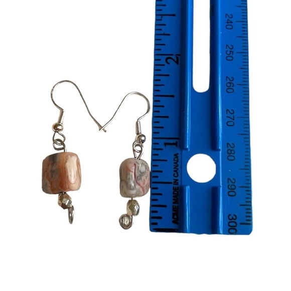 Crazy Lace Agate Earrings - Picture 2 of 2